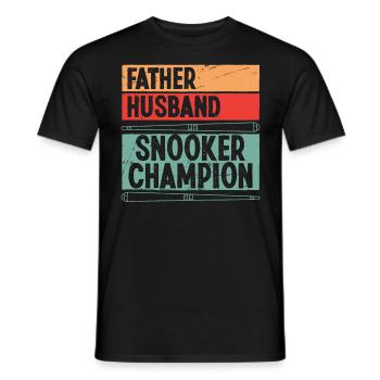 Billiard Father Husband Snooker Champion 8 Ball - Men's T-Shirt - black - Front - AI Model Male 178 light (178cm)