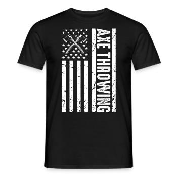 Patriotic Axe Throwing American Flag For Axe Throw - Männer T-Shirt - Schwarz - Vorne - AI Model Male 178 light (178cm)