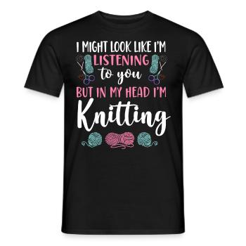 Tricoter à quoi je pourrais ressembler - T-shirt homme - noir - Devant - AI Model Male 178 light (178cm)