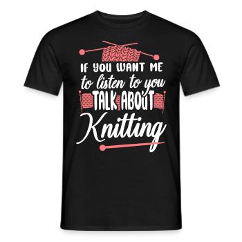 Knitting Knitter If You Want Me To - Männer T-Shirt - Schwarz - Vorne - AI Model Male 178 light (178cm)