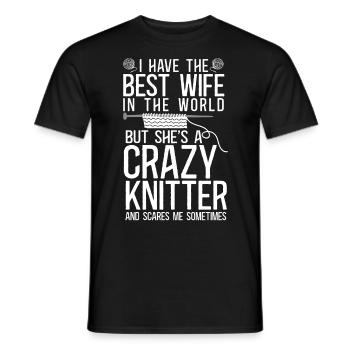 Knitting Knitter Wife Husband - Männer T-Shirt - Schwarz - Vorne - AI Model Male 178 light (178cm)