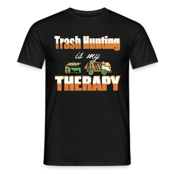 Trash hunting is my Therapy funny reselling Trash - Men's T-Shirt - black - Front - AI Model Male 178 light (178cm)