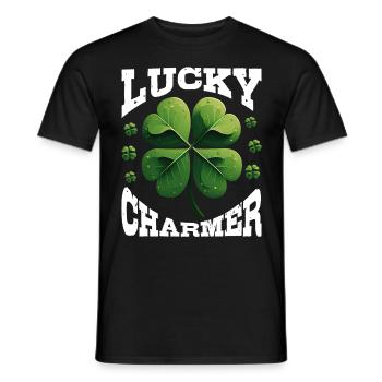 Lucky Charmer Clover Lucky Charm - Men's T-Shirt - black - Front - AI Model Male 178 light (178cm)
