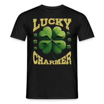 Lucky Charmer Clover Lucky Charm - Men's T-Shirt - black - Front - AI Model Male 178 light (178cm)