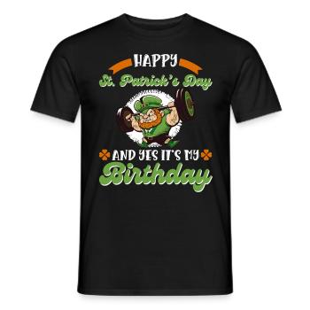 Anniversaire le jour de la Saint-Patrick - T-shirt homme - noir - Devant - AI Model Male 178 light (178cm)