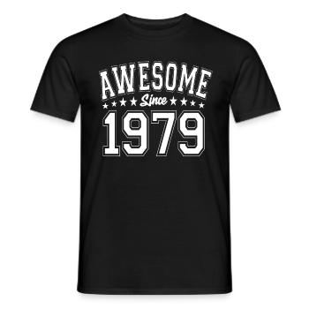 Awesome Since 1979 Birthday 1979 Vintage 1979 - Men's T-Shirt - black - Front - AI Model Male 178 light (178cm)