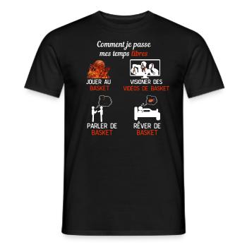 basketball free time basketball gift addicted basketball - Men's T-Shirt - black - Front - AI Model Male 178 light (178cm)
