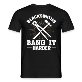 Blacksmiths Bang It Harder funny blacksmith - Men's T-Shirt - black - Front - AI Model Male 178 light (178cm)