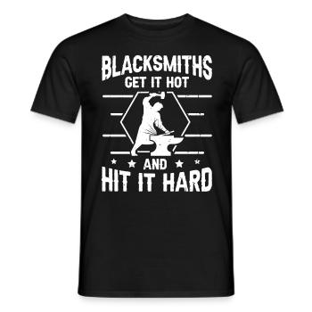 Blacksmiths Get It Hot & Hit It Hard Blacksmith - Men's T-Shirt - black - Front - AI Model Male 178 light (178cm)