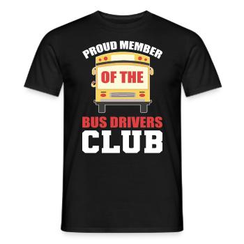Proud Member Of The Bus Drivers Club School Bus - Men's T-Shirt - black - Front - AI Model Male 178 light (178cm)