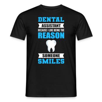 J’aime être la raison pour laquelle quelqu’un sourit dentaire - T-shirt homme - noir - Devant - AI Model Male 178 light (178cm)