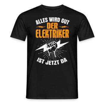 Elektriker Strom Elektroniker elektrotechniker - Männer T-Shirt - Schwarz - Vorne - AI Model Male 178 light (178cm)
