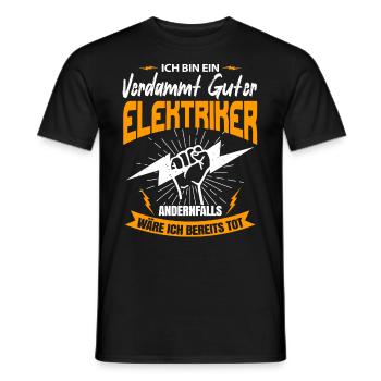 Elektriker Elektroniker elektroinstallation - Männer T-Shirt - Schwarz - Vorne - AI Model Male 178 light (178cm)