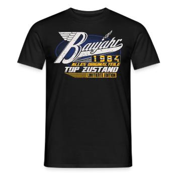 Année de construction 1984 Cadeau d’anniversaire Année de naissance 1984 - T-shirt homme - noir - Devant - AI Model Male 178 light (178cm)