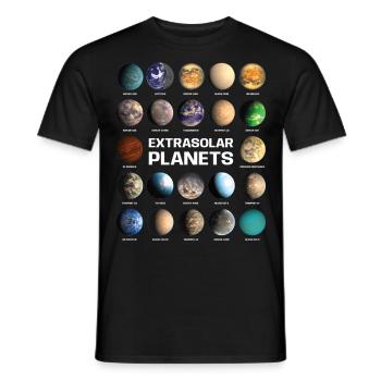 Drôles de planètes extrasolaires pour les amateurs d’astronomie - T-shirt homme - noir - Devant - AI Model Male 178 light (178cm)