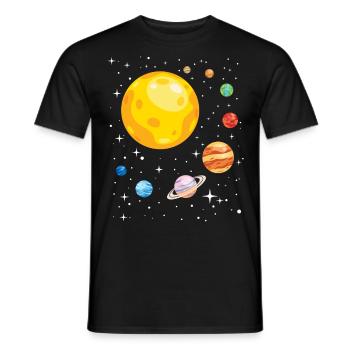 Système solaire pour étudiant en astronomie - T-shirt homme - noir - Devant - AI Model Male 178 light (178cm)