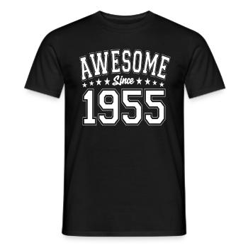 Génial depuis 1955 Anniversaire 1955 Millésime 1955 - T-shirt homme - noir - Devant - AI Model Male 178 light (178cm)