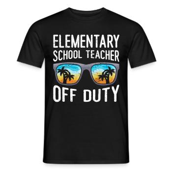 Classe d’école primaire de vacances Enseignant en congé Enseignant - T-shirt homme - noir - Devant - AI Model Male 178 light (178cm)