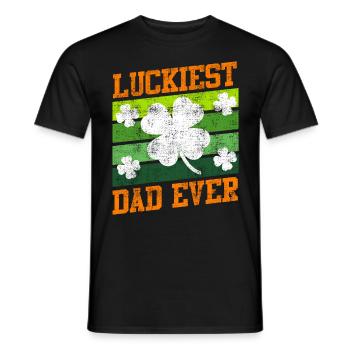 Le père le plus chanceux de tous les temps Clover Saint-Patrick - T-shirt homme - noir - Devant - AI Model Male 178 light (178cm)