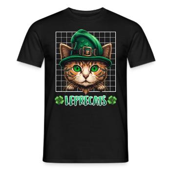 Chats de la Saint-Patrick Lutins Chatons - T-shirt homme - noir - Devant - AI Model Male 178 light (178cm)