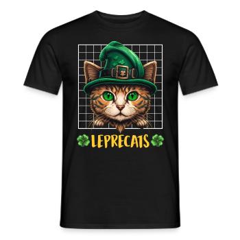 Chats de la Saint-Patrick Lutins Chatons - T-shirt homme - noir - Devant - AI Model Male 178 light (178cm)