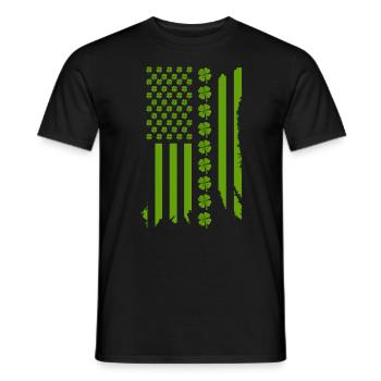 Lucky Charm USA Clover Leaves St Patrick's Day - Men's T-Shirt - black - Front - AI Model Male 178 light (178cm)
