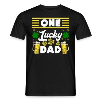 Un papa chanceux Bière Saint-Patrick Papa - T-shirt homme - noir - Devant - AI Model Male 178 light (178cm)