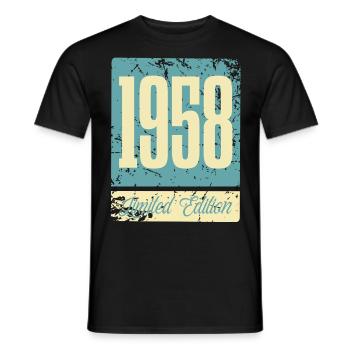 1958 Anniversaire de naissance Année de naissance - T-shirt homme - noir - Devant - AI Model Male 178 light (178cm)