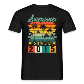 2015 Anniversaire Né Année de naissance millésime - T-shirt homme - noir - Devant - AI Model Male 178 light (178cm)