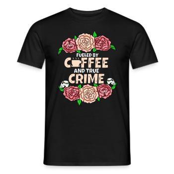 Je cours sur le café et le vrai crime - T-shirt homme - noir - Devant - AI Model Male 178 light (178cm)