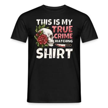 True Crime Junkie - Men's T-Shirt - black - Front - AI Model Male 178 light (178cm)
