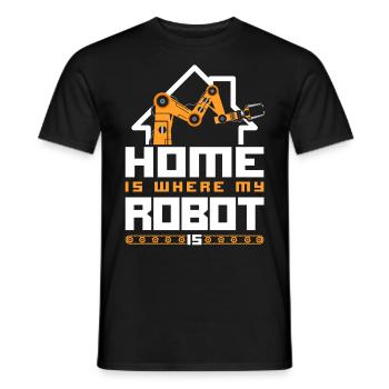 Robot Robotics Engineer Vintage - Männer T-Shirt - Schwarz - Vorne - AI Model Male 178 light (178cm)