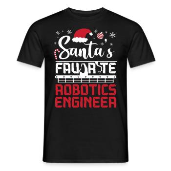 Robot Robotics Engineer Christmas - Männer T-Shirt - Schwarz - Vorne - AI Model Male 178 light (178cm)
