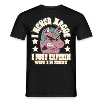 I'm not arguing, I'm just explaining why - Men's T-Shirt - black - Front - AI Model Male 178 light (178cm)