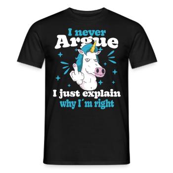 I'm not arguing, I'm just explaining why - Men's T-Shirt - black - Front - AI Model Male 178 light (178cm)