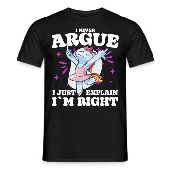 I'm not arguing, I'm just explaining why - Men's T-Shirt - black - Front - AI Model Male 178 light (178cm)