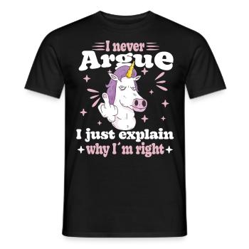 I'm not arguing, I'm just explaining why - Men's T-Shirt - black - Front - AI Model Male 178 light (178cm)