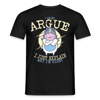 I'm not arguing, I'm just explaining why - Men's T-Shirt - black - Front - AI Model Male 178 light (178cm)