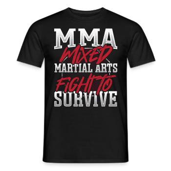 MMA Mixed Martial Arts Fight To Survive - T-shirt homme - noir - Devant - AI Model Male 178 light (178cm)