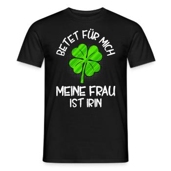 Meine Frau ist Irin Kleeblatt St. Patrick’s Day - Männer T-Shirt - Schwarz - Vorne - AI Model Male 178 light (178cm)