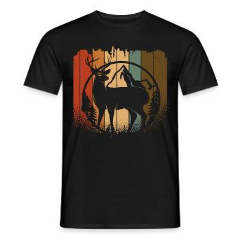 Cerf - T-shirt homme - noir - Devant - AI Model Male 178 light (178cm)