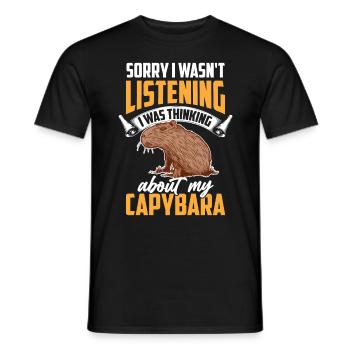 Capybara a pensé à capybara - T-shirt homme - noir - Devant - AI Model Male 178 light (178cm)