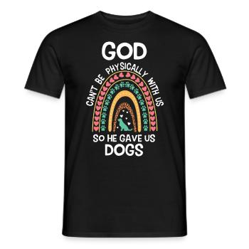 Gott Gab Uns Hunde Regenbogen Hund Jesus Christus - Männer T-Shirt - Schwarz - Vorne - AI Model Male 178 light (178cm)
