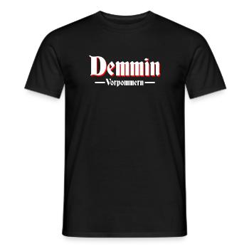 Demmin - Männer T-Shirt - Schwarz - Vorne - AI Model Male 178 light (178cm)