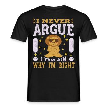 Je ne discute pas, j’explique simplement pourquoi - T-shirt homme - noir - Devant - AI Model Male 178 light (178cm)