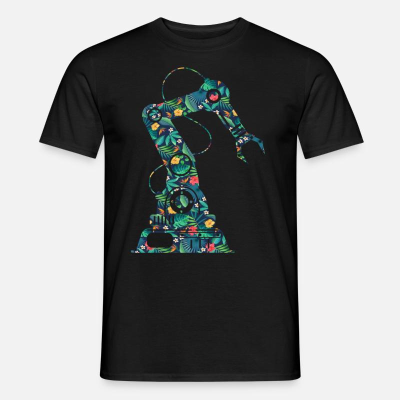 Robot Robotics Engineer Flower - Men’s T-shirt - black