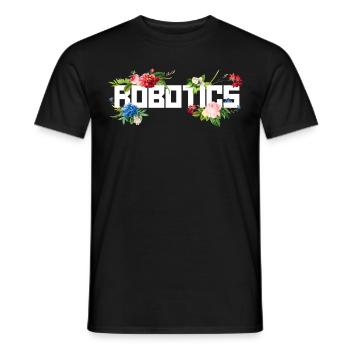 Ingénieur en robotique robotique Fleur - T-shirt homme - noir - Devant - AI Model Male 178 light (178cm)
