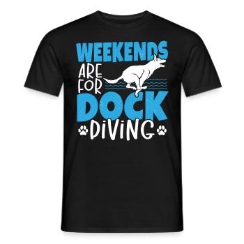 Weekends Are For Dock Diving Dog Jumping - Men's T-Shirt - black - Front - AI Model Male 178 light (178cm)