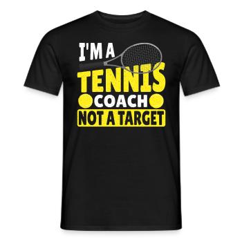 I'm A Tennis Coach Not A Target Tennis Player - Männer T-Shirt - Schwarz - Vorne - AI Model Male 178 light (178cm)