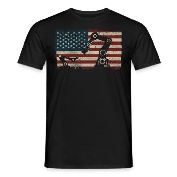 Ingénieur en robotique robotique américain - T-shirt homme - noir - Devant - AI Model Male 178 light (178cm)
